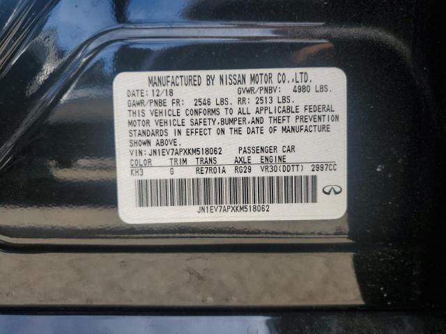 2019 Infiniti Q50 Luxe VIN: JN1EV7APXKM518062 Lot: 57953304