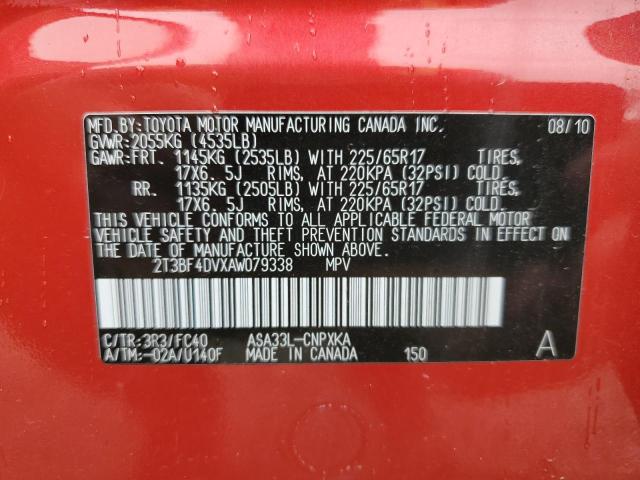 2010 Toyota Rav4 VIN: 2T3BF4DVXAW079338 Lot: 57657194