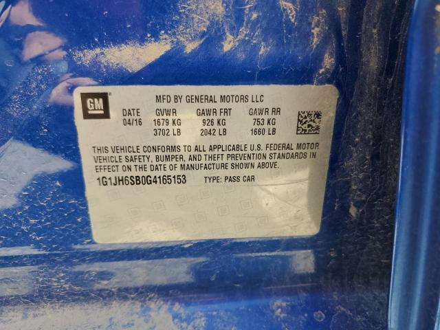 2016 CHEVROLET SONIC RS 1G1JH6SB0G4165153