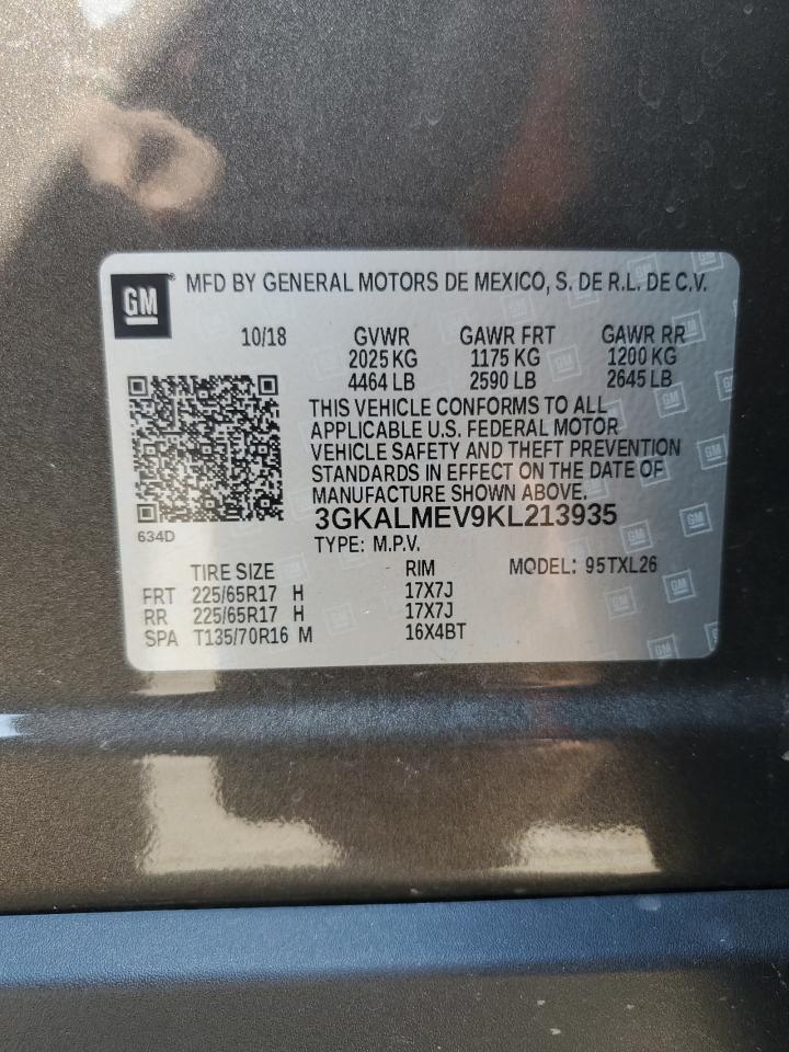 3GKALMEV9KL213935 2019 GMC Terrain Sle
