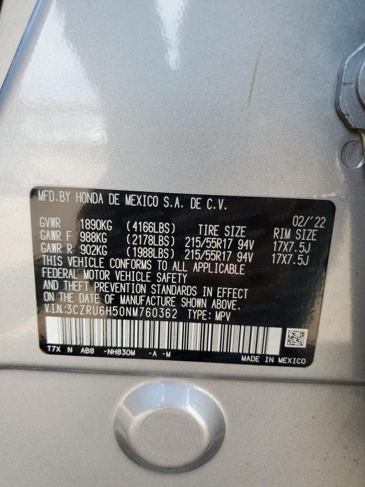 3CZRU6H50NM760362 2022 Honda Hr-V Ex