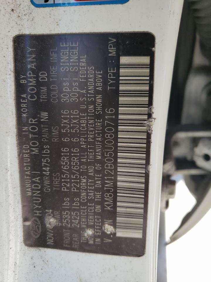 KM8JM12B05U080716 2005 Hyundai Tucson Gl