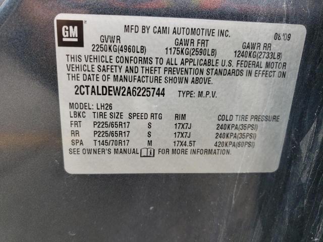2010 GMC Terrain Sle VIN: 2CTALDEW2A6225744 Lot: 57055974
