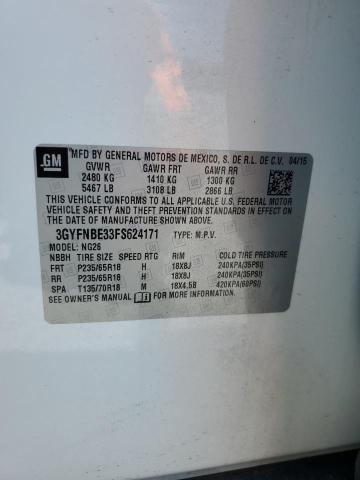 2015 Cadillac Srx Luxury Collection VIN: 3GYFNBE33FS624171 Lot: 59934624