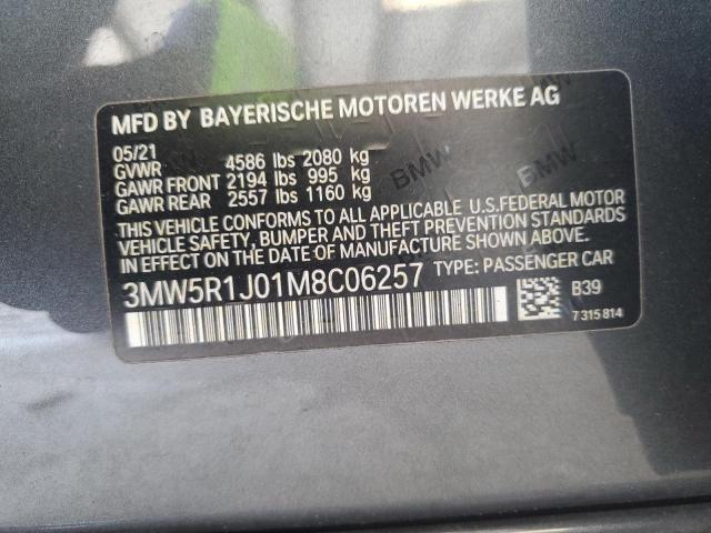 2021 BMW 330I VIN: 3MW5R1J01M8C06257 Lot: 60818554