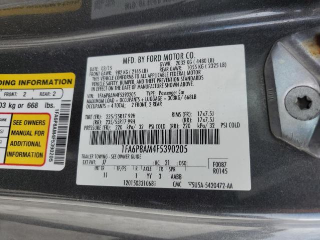 2015 Ford Mustang VIN: 1FA6P8AM4F5390205 Lot: 59247394