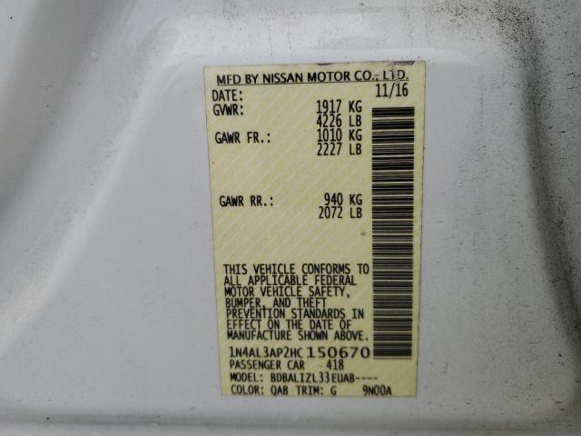 2017 NISSAN ALTIMA 2.5 - 1N4AL3AP2HC150670