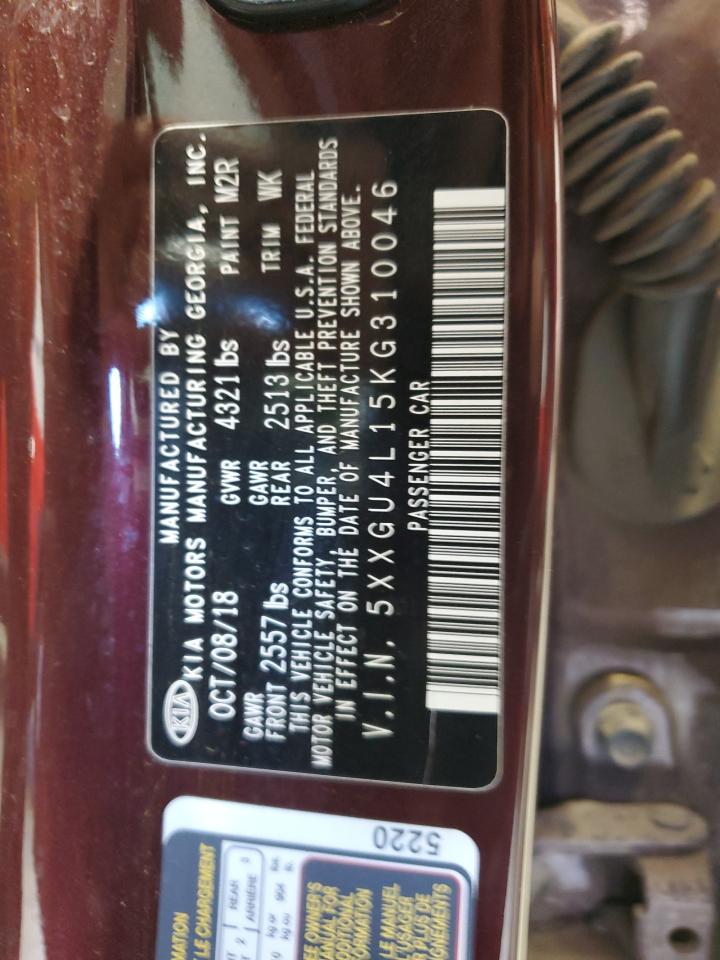 5XXGU4L15KG310046 2019 Kia Optima Ex