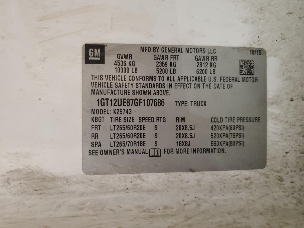 1GT12UE87GF107686 2016 GMC Sierra K2500 Denali