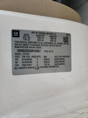 2013 Chevrolet Tahoe C1500 Ltz VIN: 1GNSCCE02DR165051 Lot: 60796524