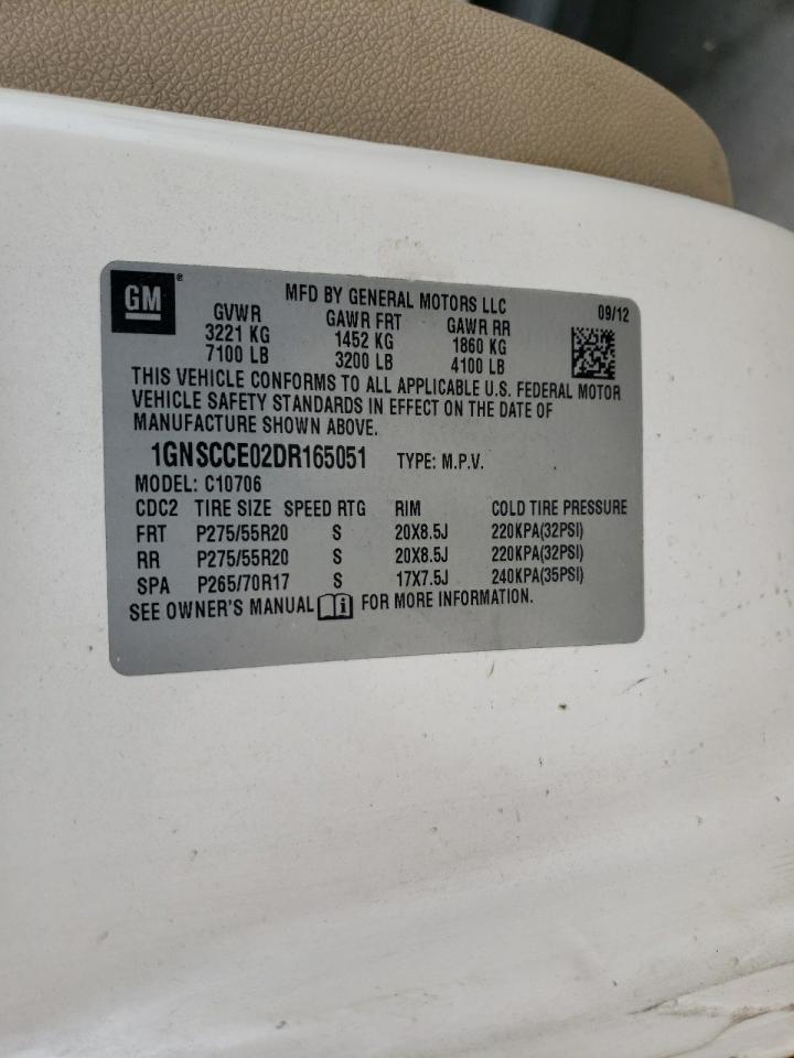 1GNSCCE02DR165051 2013 Chevrolet Tahoe C1500 Ltz