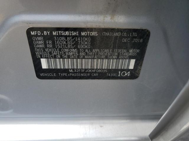 2019 Mitsubishi Mirage G4 Es VIN: ML32F3FJ0KHF08035 Lot: 60301934