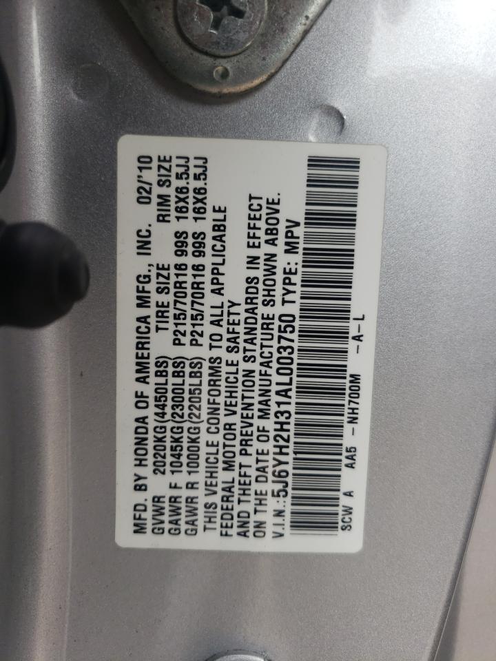 5J6YH2H31AL003750 2010 Honda Element Lx