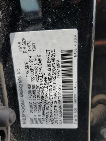 5J6RM4H95GL012217 2016 Honda Cr-V Touring
