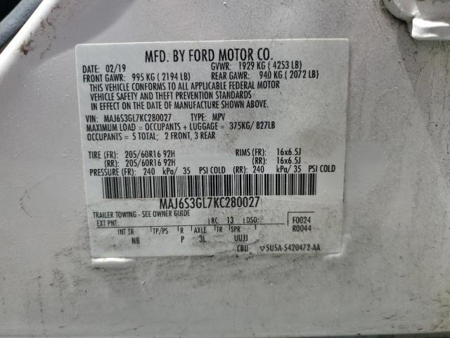 2019 Ford Ecosport Se VIN: MAJ6S3GL7KC280027 Lot: 60689494