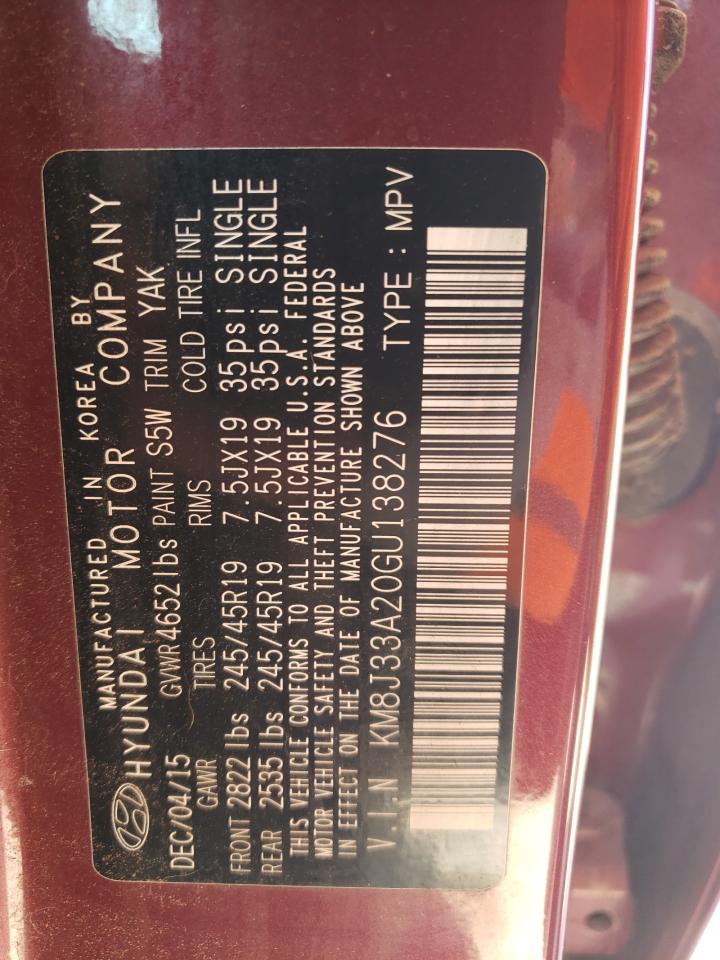 KM8J33A20GU138276 2016 Hyundai Tucson Limited