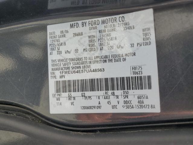 2007 Ford Explorer Eddie Bauer VIN: 1FMEU64E57UA48563 Lot: 60052684