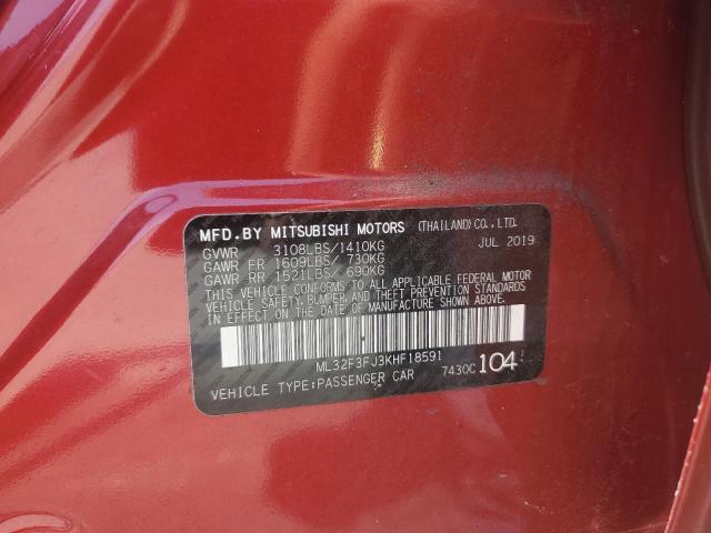 2019 MITSUBISHI MIRAGE G4 - ML32F3FJ3KHF18591