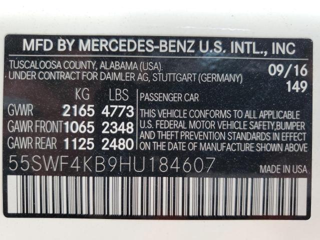 VIN 55SWF4KB9HU184607 2017 Mercedes-Benz C-Class, 3... no.12