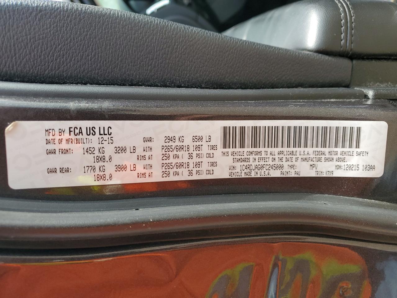 1C4RDJAG0FC245000 2015 Dodge Durango Sxt