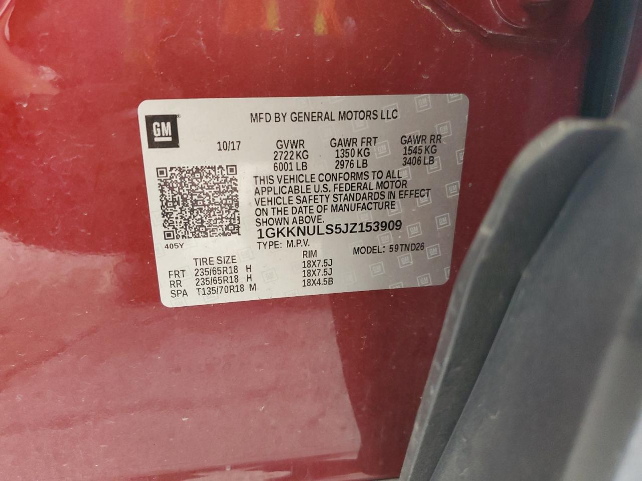 1GKKNULS5JZ153909 2018 GMC Acadia Slt-1