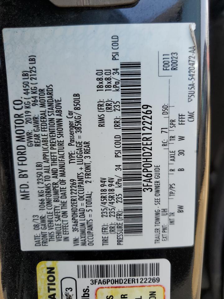 3FA6P0HD2ER122269 2014 Ford Fusion Se