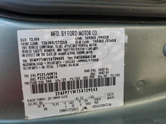 2005 Ford Crown Victoria Police Interceptor VIN: 2FAFP71W15X129543 Lot: 60335774