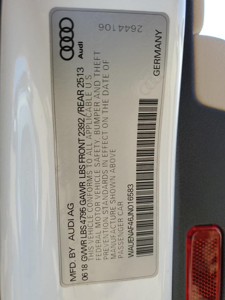 WAUENAF46JN016583 2018 Audi A4 Premium Plus