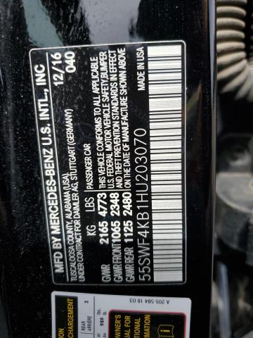 2017 Mercedes-Benz C 300 4Matic VIN: 55SWF4KB1HU203070 Lot: 57861534