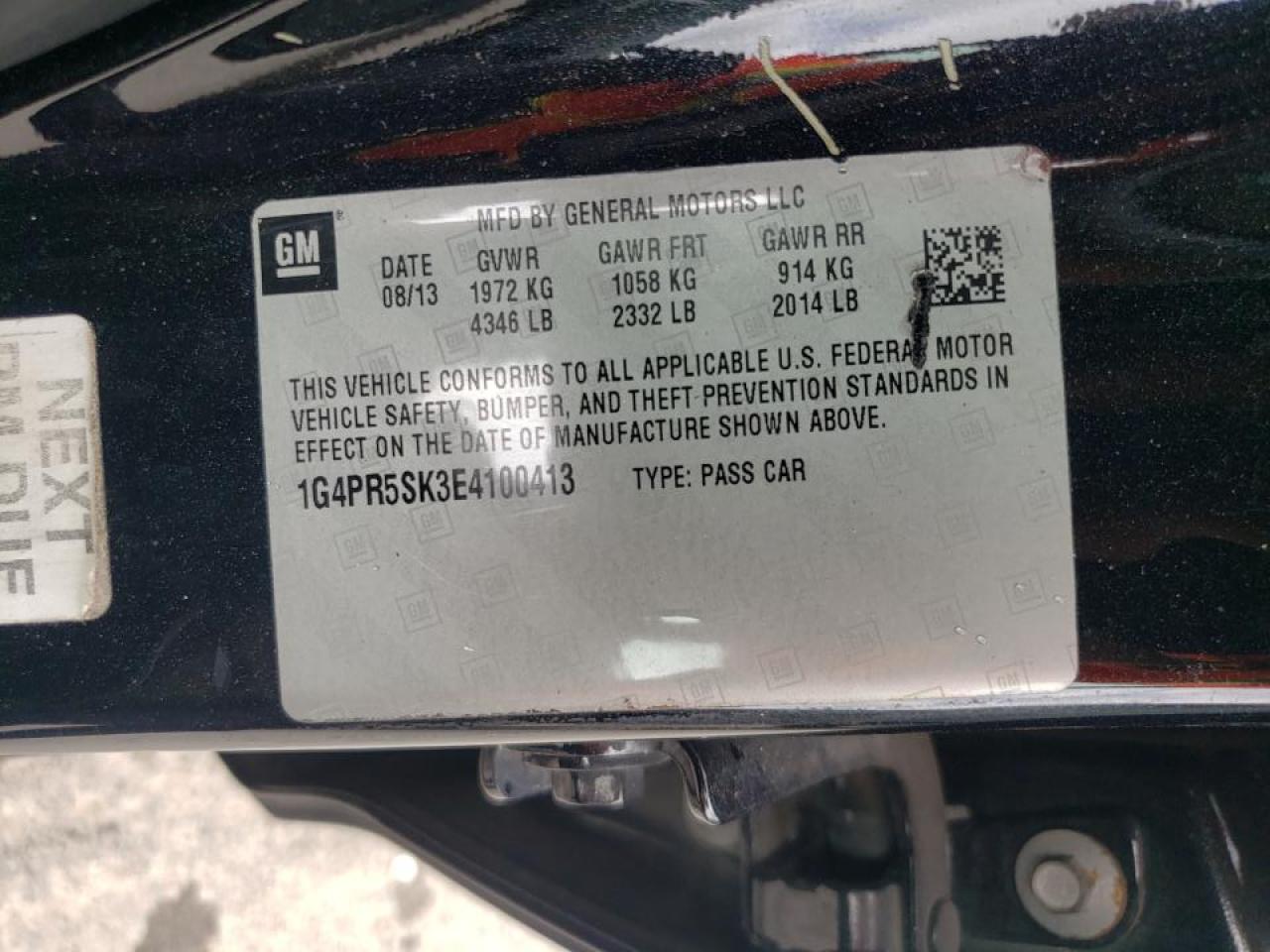 1G4PR5SK3E4100413 2014 Buick Verano Convenience