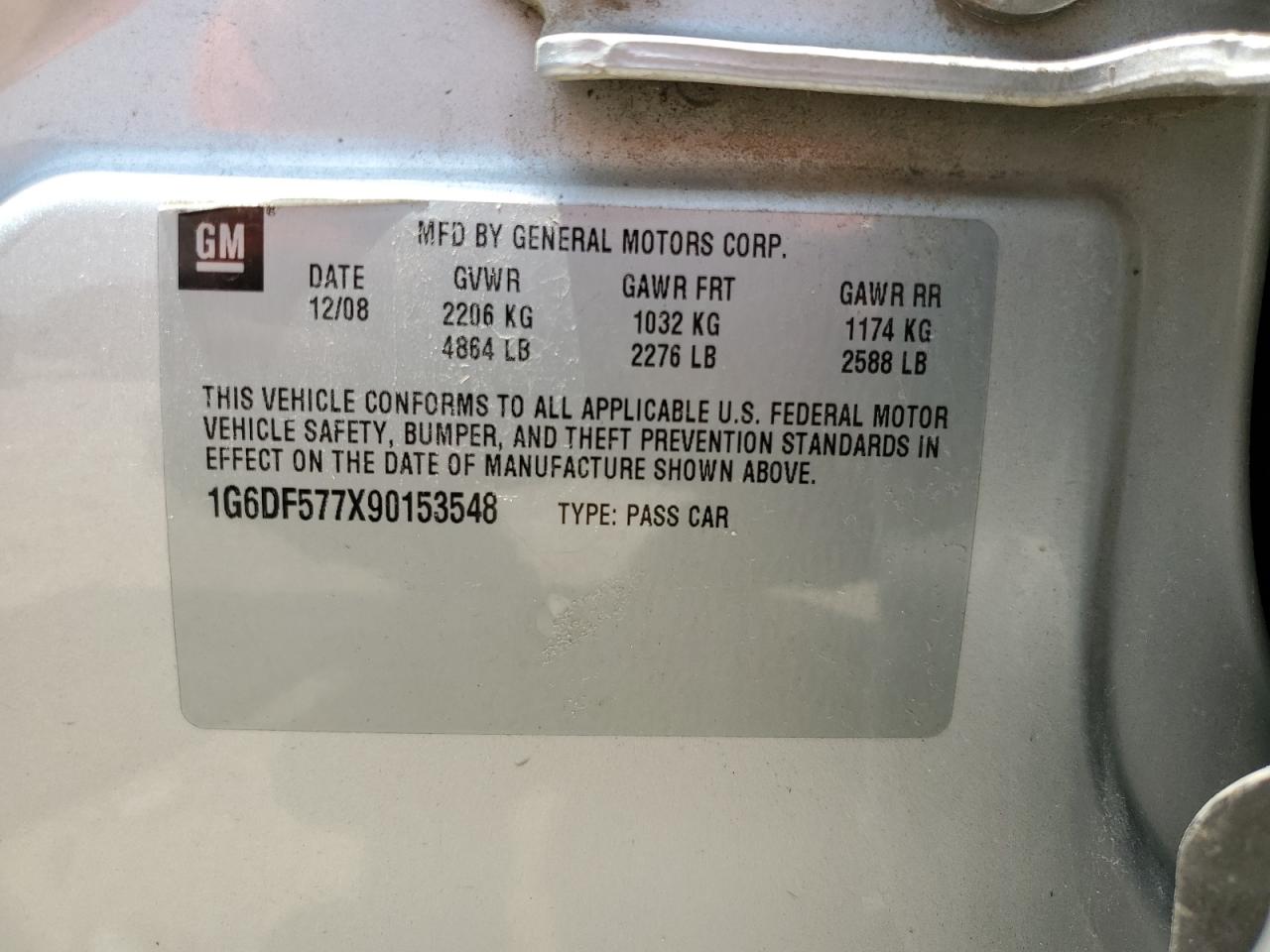 1G6DF577X90153548 2009 Cadillac Cts