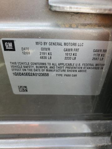 2010 Cadillac Cts VIN: 1G6DA5EG2A0123658 Lot: 60830784