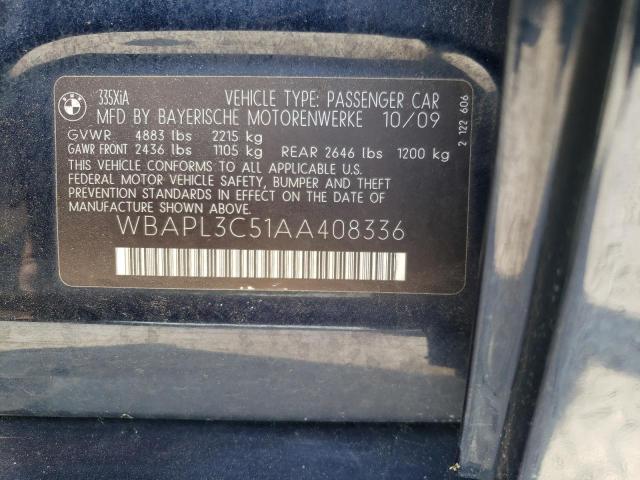 2010 BMW 335 Xi VIN: WBAPL3C51AA408336 Lot: 58927634