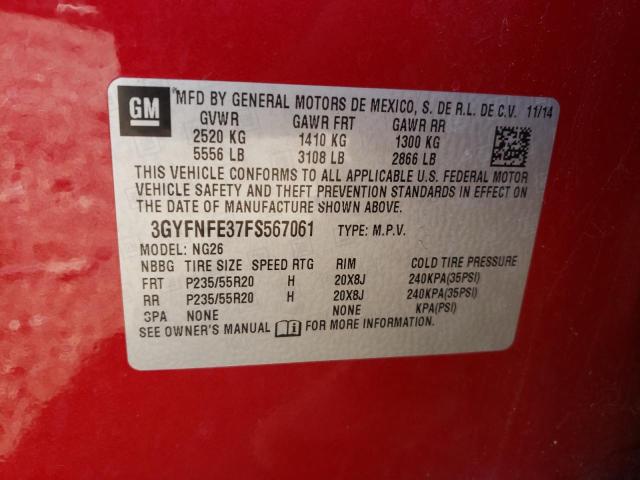 2015 Cadillac Srx Performance Collection VIN: 3GYFNFE37FS567061 Lot: 57969404