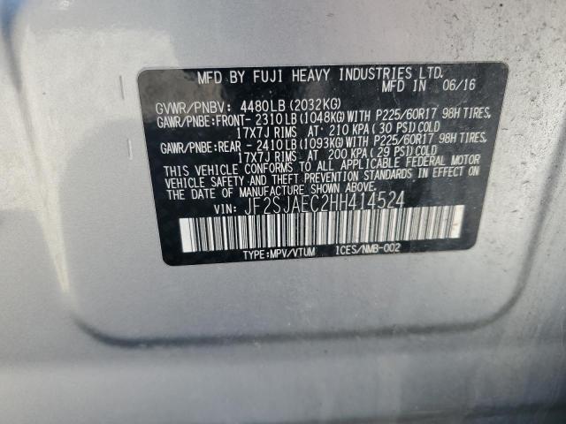 2017 Subaru Forester 2.5I Premium VIN: JF2SJAEC2HH414524 Lot: 59542434