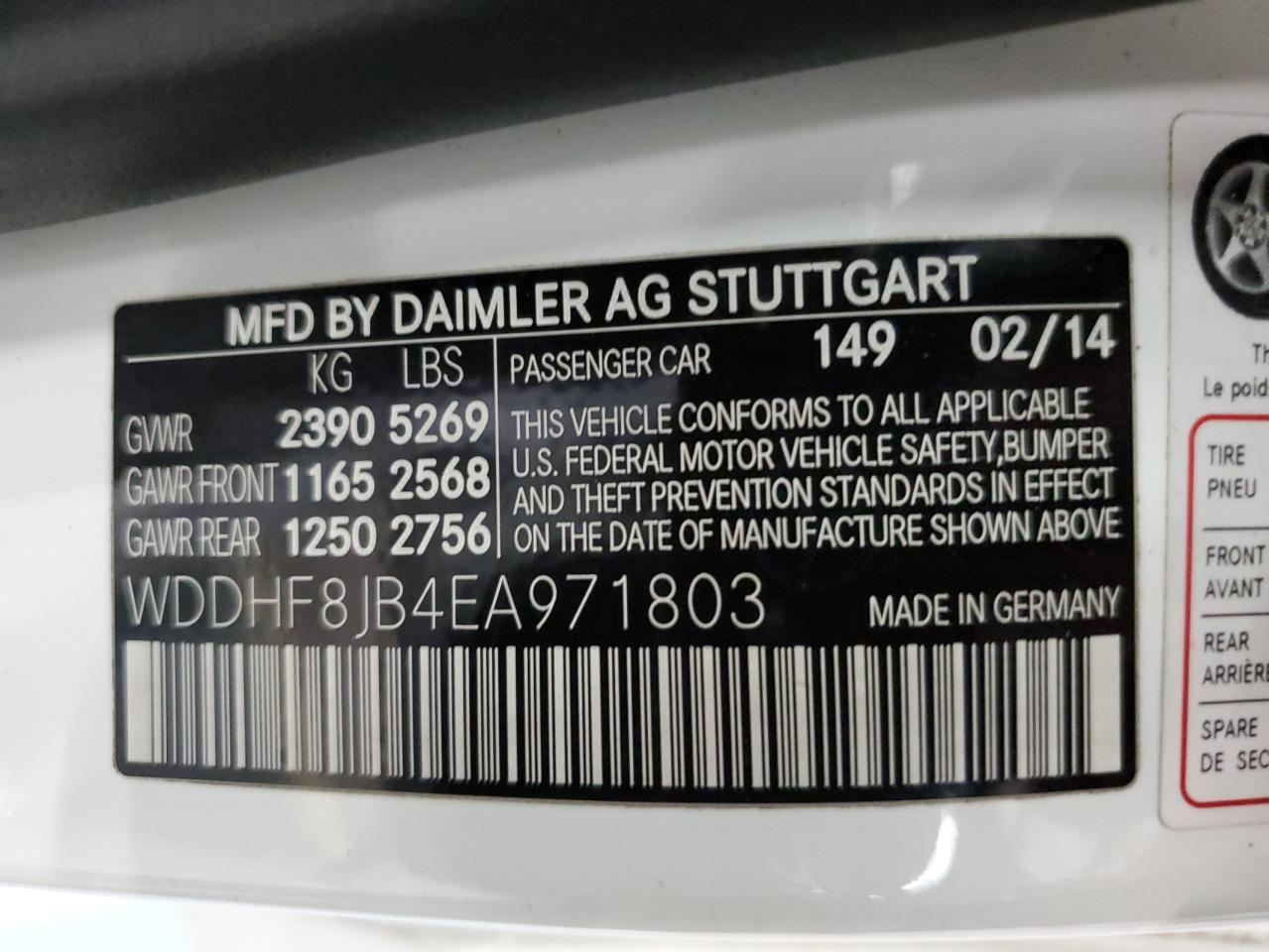 WDDHF8JB4EA971803 2014 Mercedes-Benz E 350 4Matic