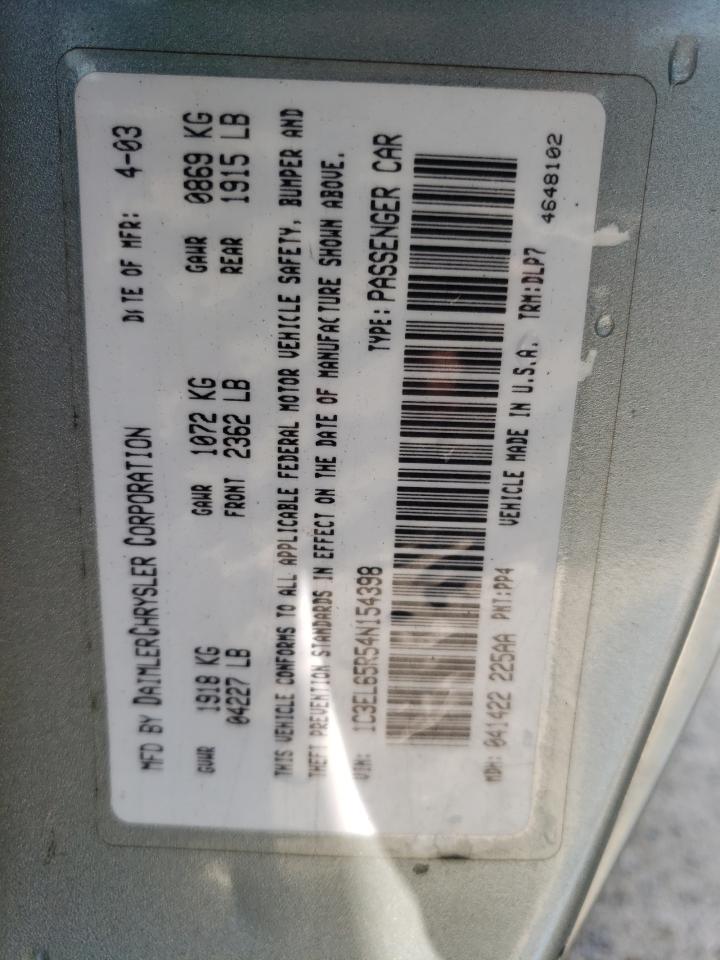 1C3EL65R54N154398 2004 Chrysler Sebring Limited