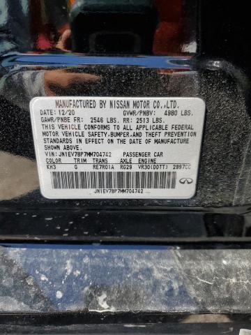 2021 Infiniti Q50 Luxe VIN: JN1EV7BP7MM704742 Lot: 60637224