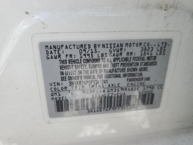 2015 Nissan Sentra S VIN: 3N1AB7AP9FY341241 Lot: 60762194