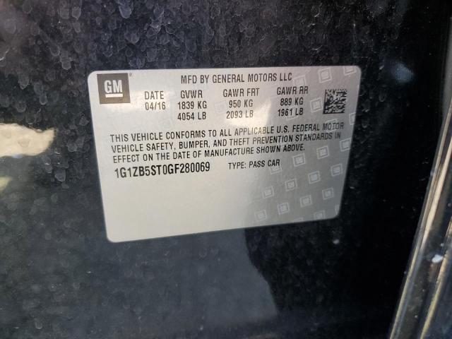 2016 Chevrolet Malibu Ls VIN: 1G1ZB5ST0GF280069 Lot: 61377834