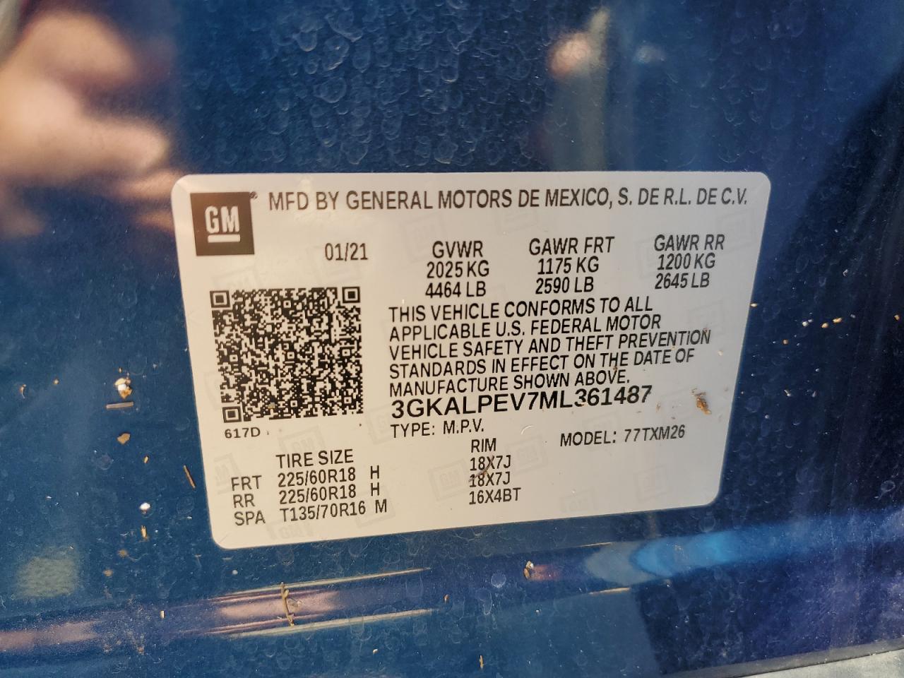 3GKALPEV7ML361487 2021 GMC Terrain Slt