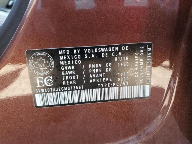 2016 Volkswagen Jetta Sel VIN: 3VWL07AJ2GM313567 Lot: 56765234