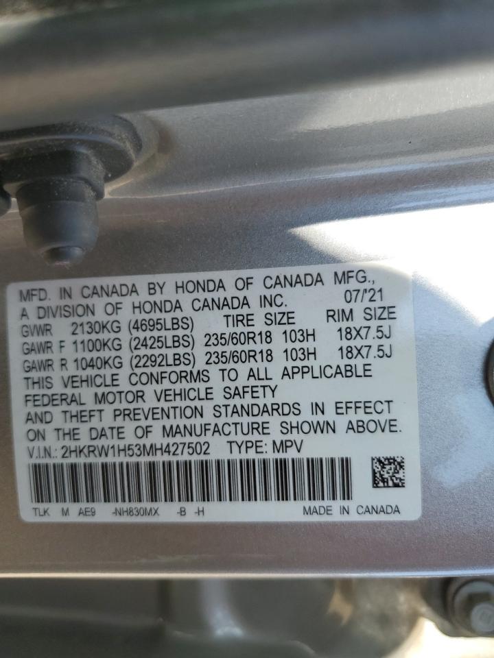 2HKRW1H53MH427502 2021 Honda Cr-V Ex