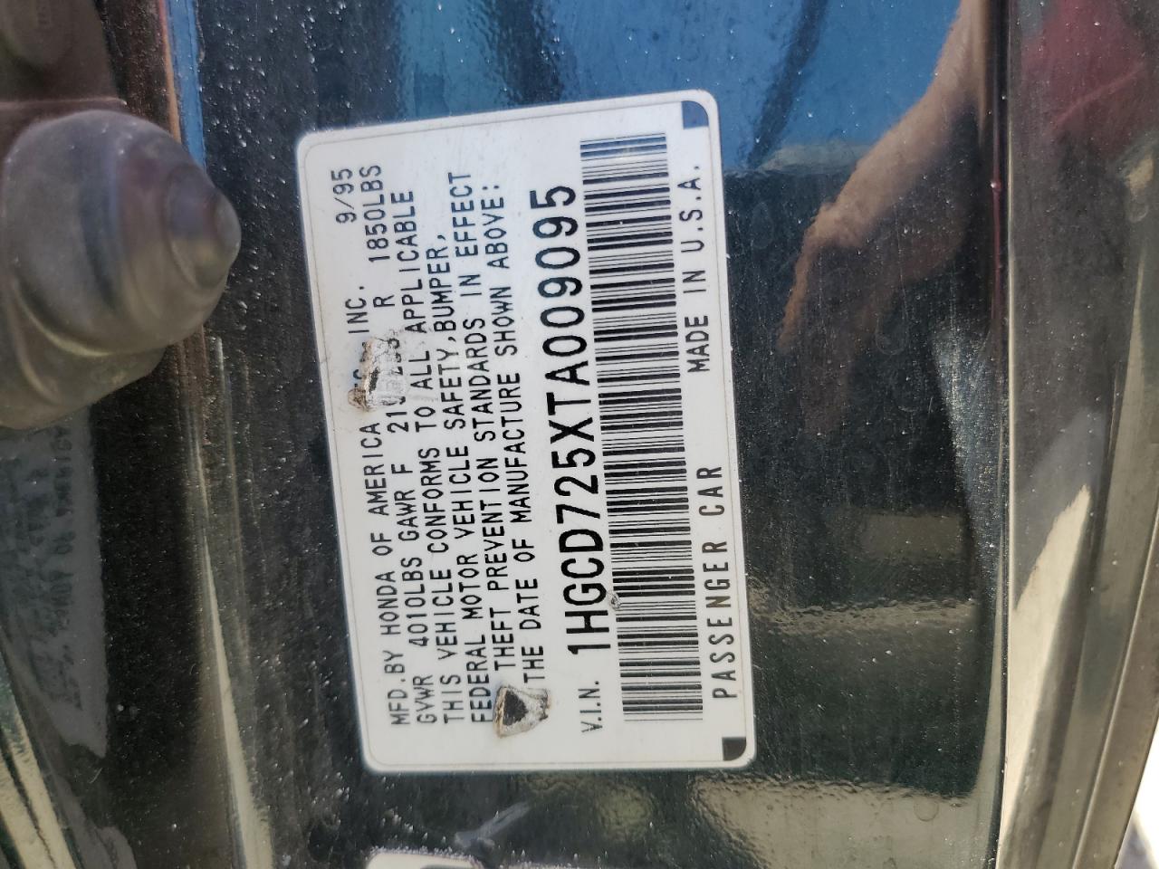 1HGCD725XTA009095 1996 Honda Accord Ex