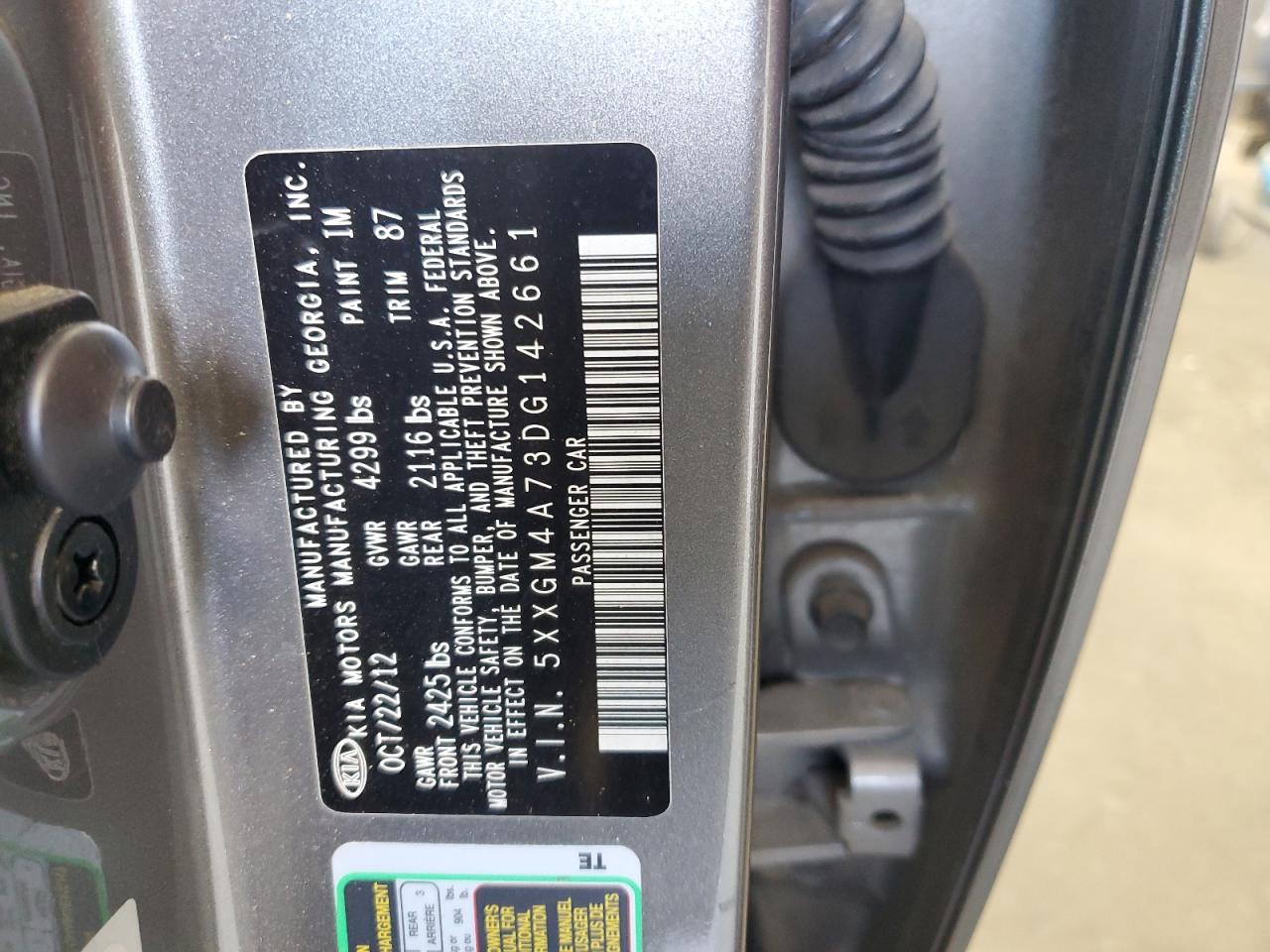 5XXGM4A73DG142661 2013 Kia Optima Lx