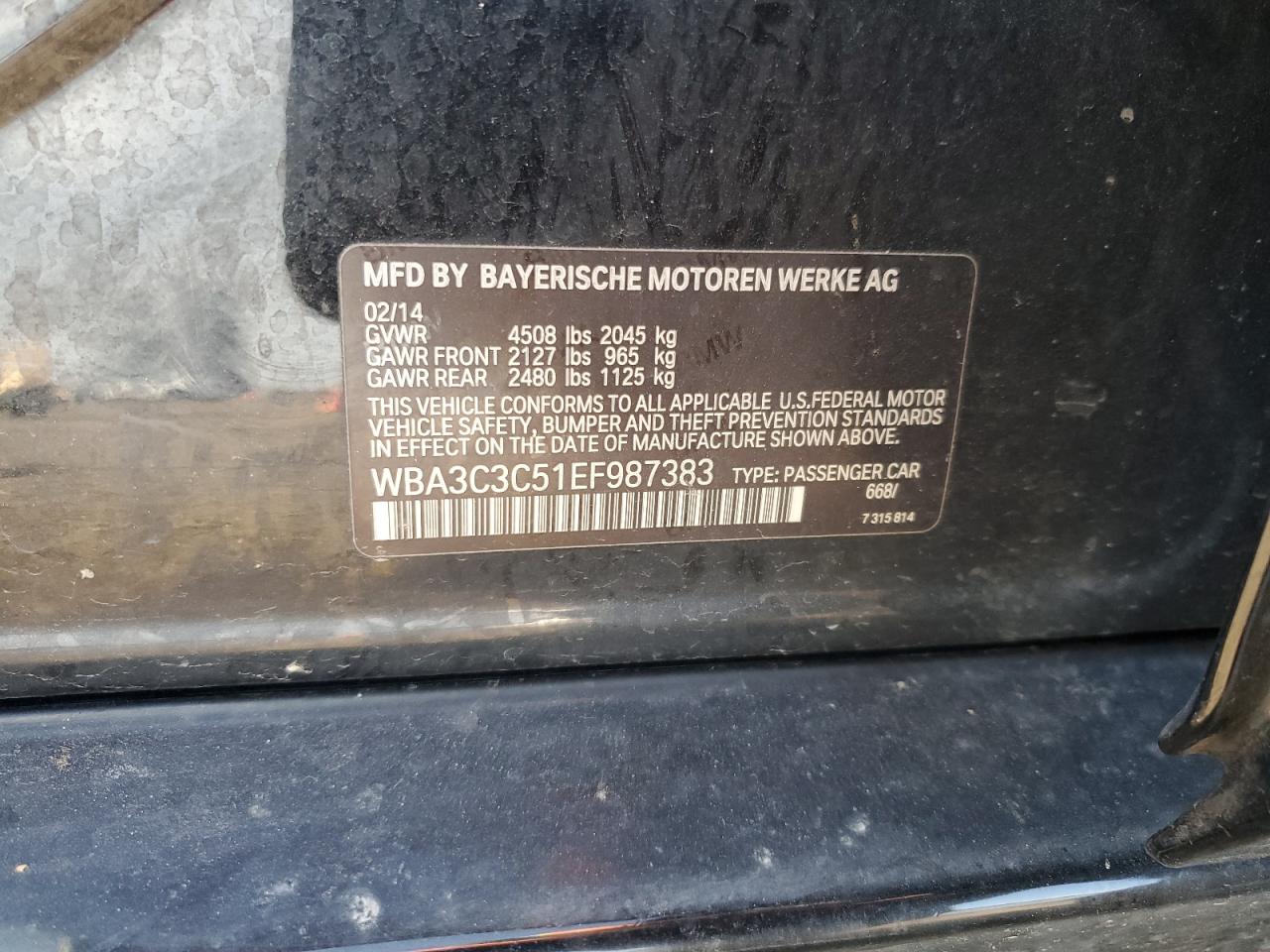 WBA3C3C51EF987383 2014 BMW 320 I xDrive