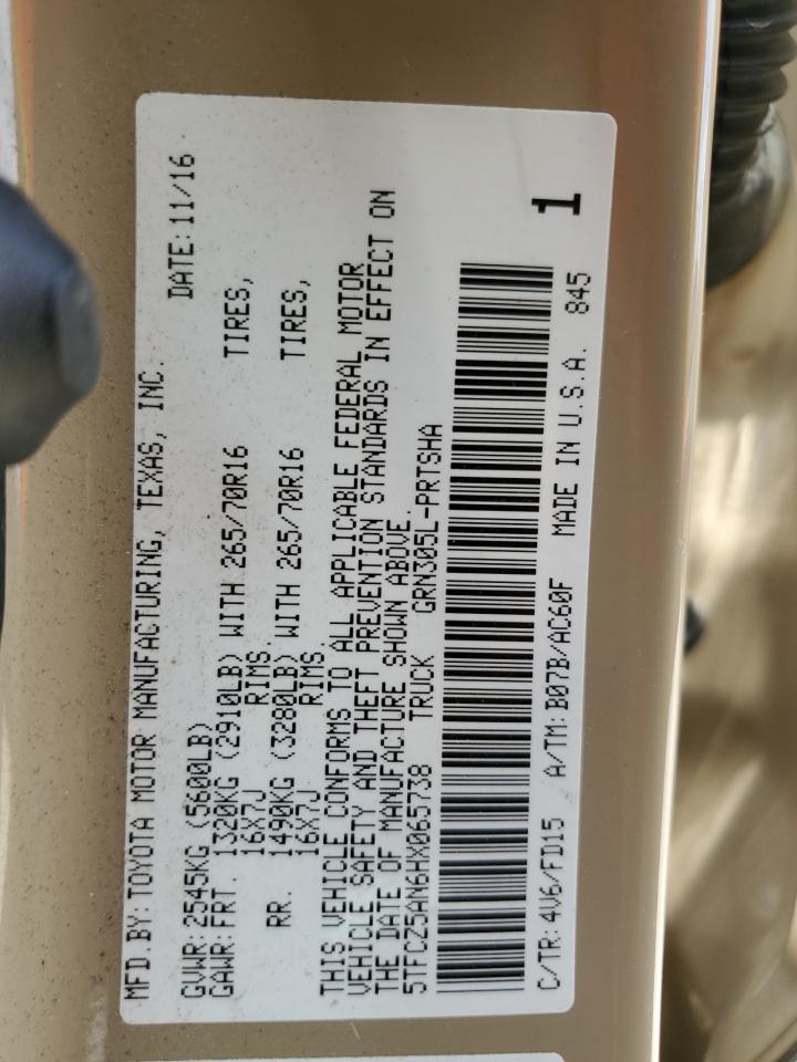 5TFCZ5AN6HX065738 2017 Toyota Tacoma Double Cab