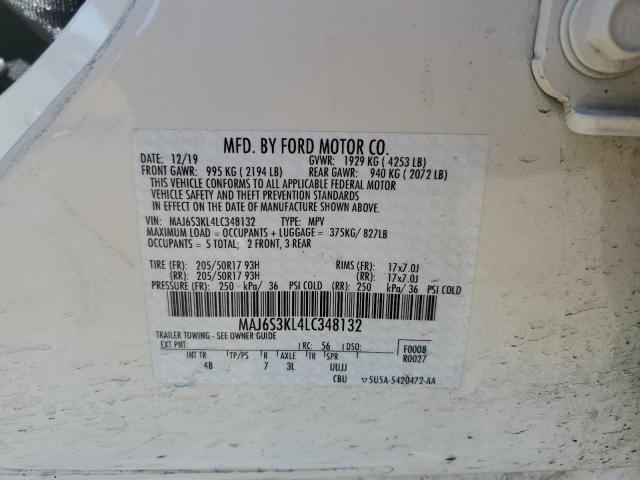 2020 Ford Ecosport Titanium VIN: MAJ6S3KL4LC348132 Lot: 60519114