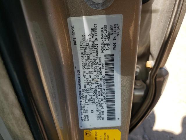 2001 Lexus Rx 300 VIN: JTJHF10U410229533 Lot: 59366924