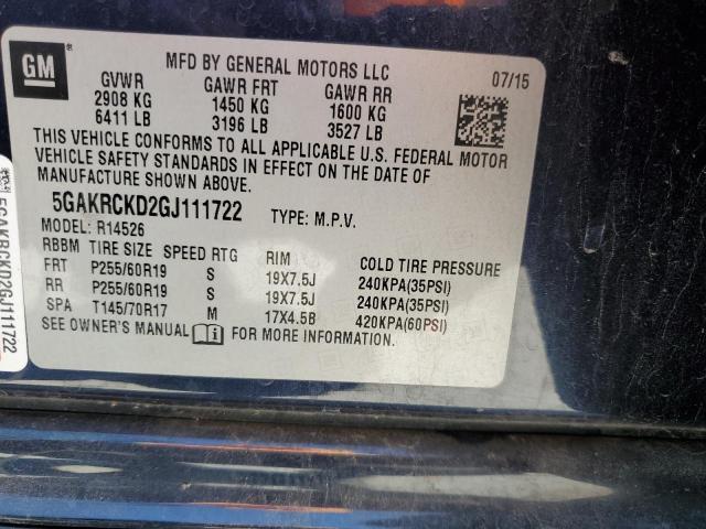 2016 BUICK ENCLAVE - 5GAKRCKD2GJ111722